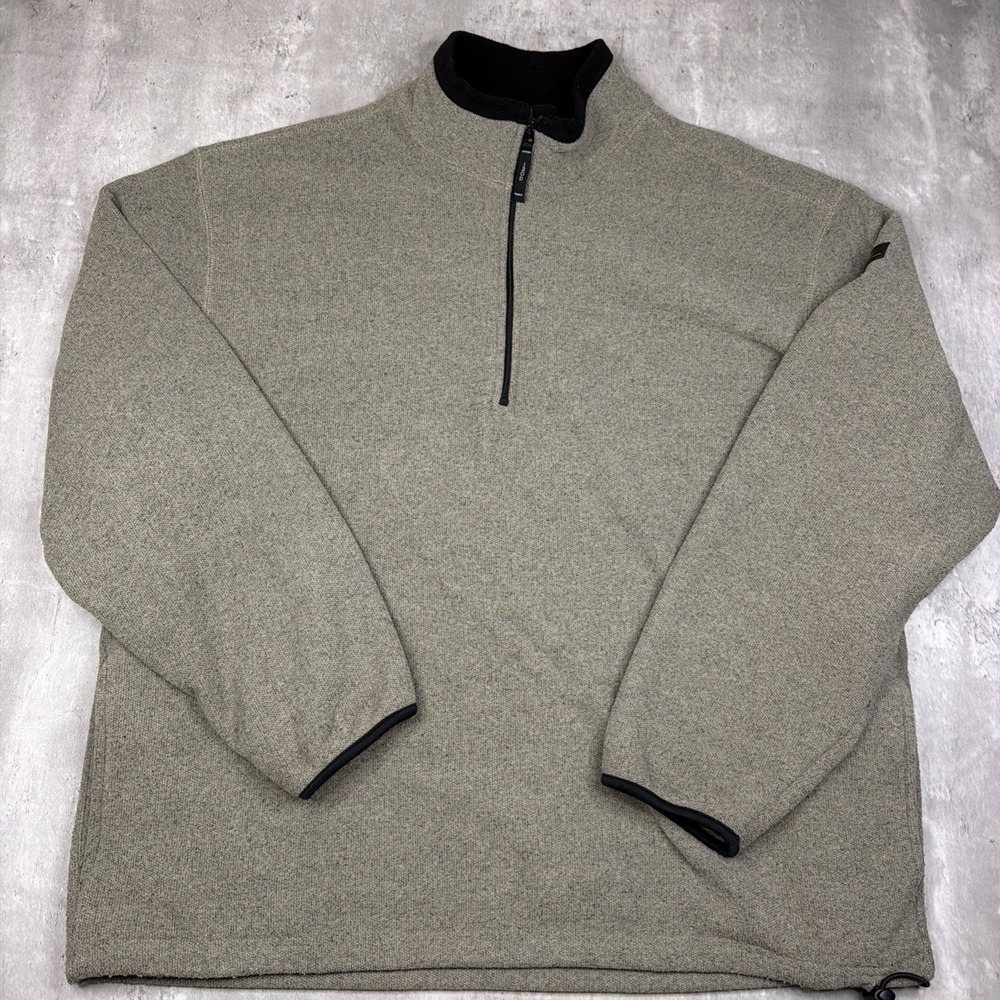 Izod PerformX Size XL Gray Green Mens Quarter Zip LongSleeve Fleece Pullover